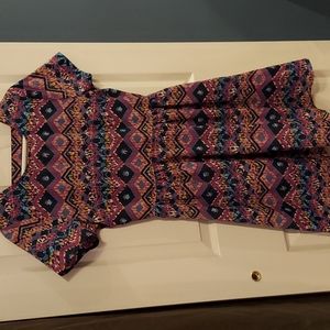 Everly Southwestern Diamond Pattern A-Line Dress Medium